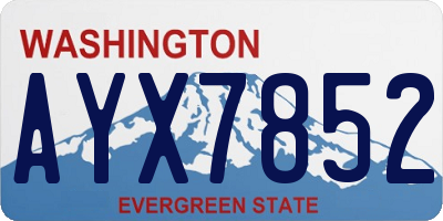 WA license plate AYX7852