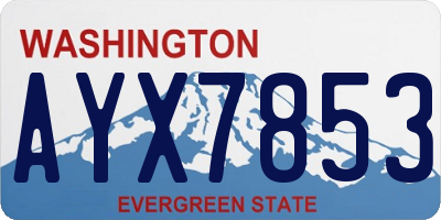 WA license plate AYX7853