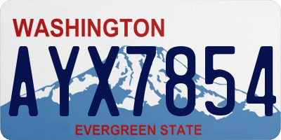 WA license plate AYX7854