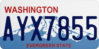 WA license plate AYX7855