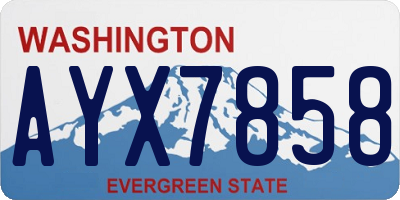 WA license plate AYX7858