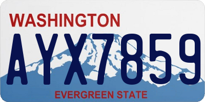 WA license plate AYX7859