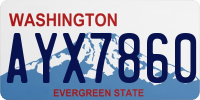 WA license plate AYX7860