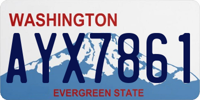 WA license plate AYX7861