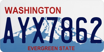 WA license plate AYX7862