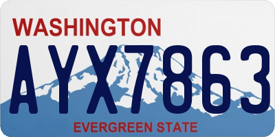 WA license plate AYX7863