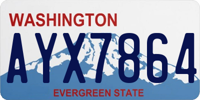 WA license plate AYX7864