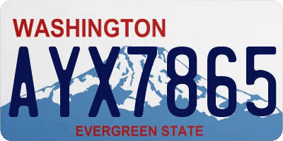 WA license plate AYX7865