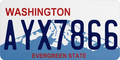 WA license plate AYX7866