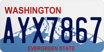 WA license plate AYX7867