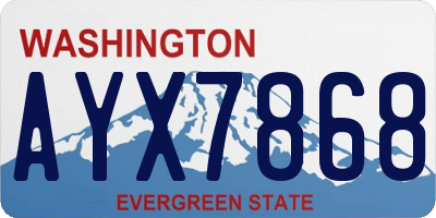 WA license plate AYX7868