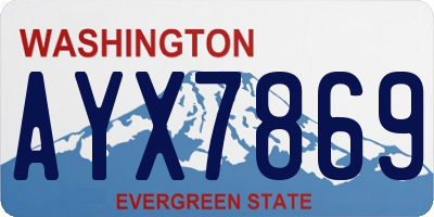 WA license plate AYX7869