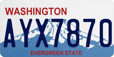 WA license plate AYX7870