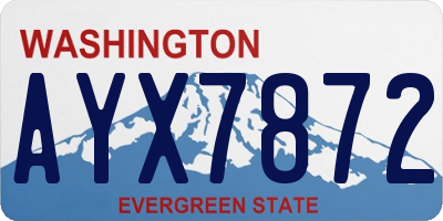 WA license plate AYX7872