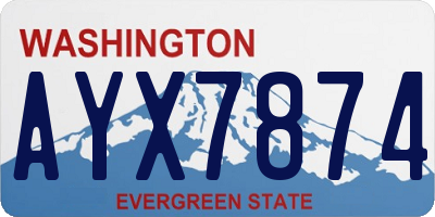 WA license plate AYX7874