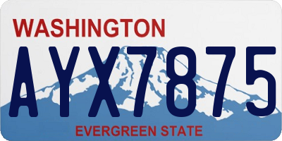 WA license plate AYX7875