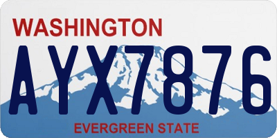 WA license plate AYX7876