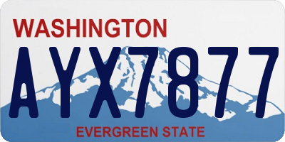 WA license plate AYX7877