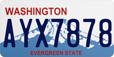 WA license plate AYX7878