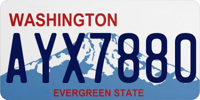 WA license plate AYX7880