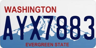 WA license plate AYX7883