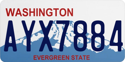 WA license plate AYX7884