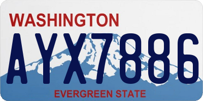 WA license plate AYX7886