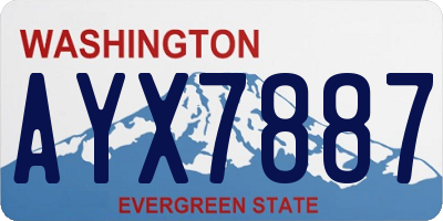 WA license plate AYX7887