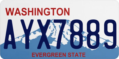 WA license plate AYX7889