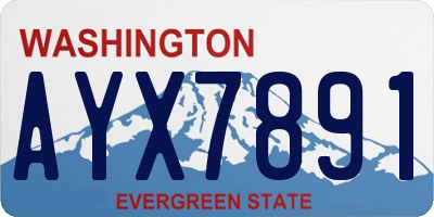 WA license plate AYX7891