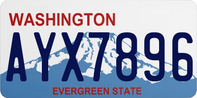 WA license plate AYX7896