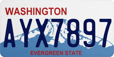 WA license plate AYX7897