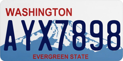 WA license plate AYX7898