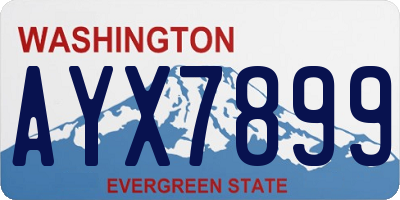 WA license plate AYX7899