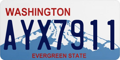 WA license plate AYX7911