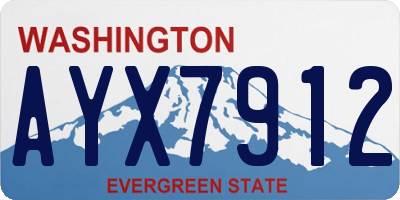 WA license plate AYX7912