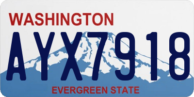 WA license plate AYX7918