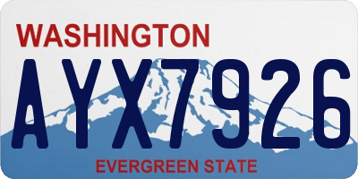 WA license plate AYX7926