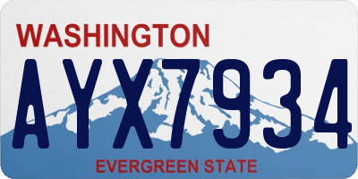 WA license plate AYX7934