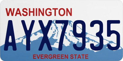 WA license plate AYX7935