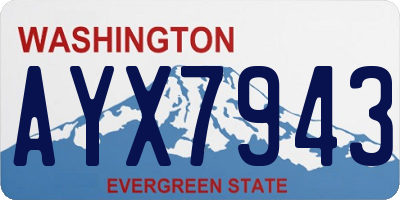 WA license plate AYX7943