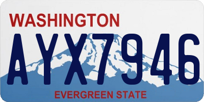 WA license plate AYX7946