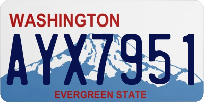 WA license plate AYX7951