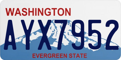 WA license plate AYX7952