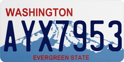 WA license plate AYX7953