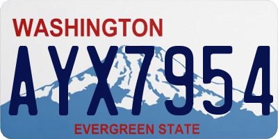 WA license plate AYX7954