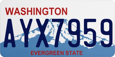 WA license plate AYX7959