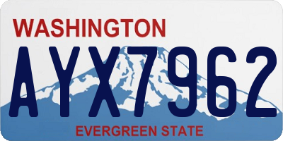 WA license plate AYX7962