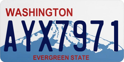 WA license plate AYX7971