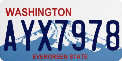 WA license plate AYX7978